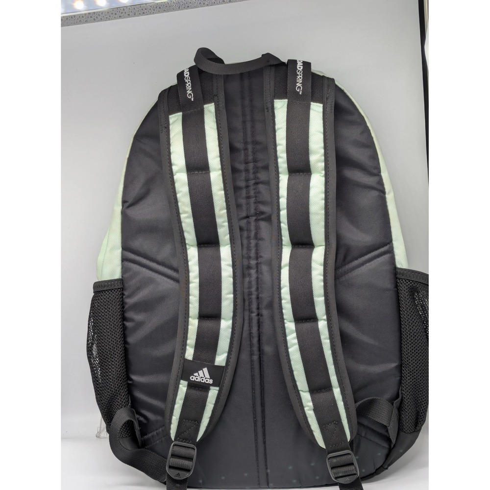 adidas Light Green Black Backpack Book Bag Laptop School Travel 20x15x6 - Picture 2 of 15